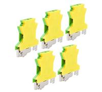 sourcing map USLKG2.5 DIN Rail Mounted Ground Circuit Connection Terminal Block 800V 34A for 24-12 AWG, 5pcs