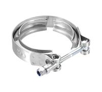 sourcing map V Band Clamp 2 Inch 304 Stainless Steel V-Band Bolt Clamp for Exhaust Systems Downpipe Exchange Car Accessories, Silver