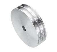 sourcing map V-Type Pulley 10mm Bore 80mm Outer Dia Double Groove Aluminum Alloy for Motor Shaft Drilling Machine 6mm(1/4") PU Shape Belt