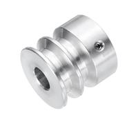 sourcing map V-Type Pulley 11mm Bore 30mm Outer Dia Double Groove Aluminum Alloy for Motor Shaft Drilling Machine 6mm(1/4") PU Shape Belt