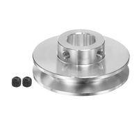 sourcing map V-Type Pulley 12mm Bore 41mm Outer Dia Single Groove Aluminum Alloy for 4-5MM PU Round Belt Motor Shaft Drilling Machine
