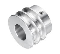 sourcing map V-Type Pulley 19mm Bore 40mm Outer Dia Double Groove Aluminum Alloy for Motor Shaft Drilling Machine 6mm(1/4") PU Shape Belt
