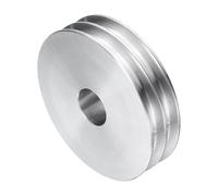 sourcing map V-Type Pulley 19mm Bore 80mm Outer Dia Double Groove Aluminum Alloy for Motor Shaft Drilling Machine 6mm(1/4") PU Shape Belt