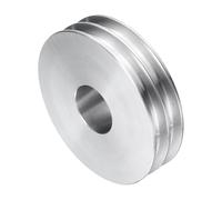 sourcing map V-Type Pulley 25mm Bore 80mm Outer Dia Double Groove Aluminum Alloy for Motor Shaft Drilling Machine 6mm(1/4") PU Shape Belt