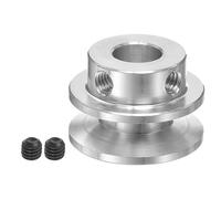 sourcing map V-Type Pulley 8mm Bore 22mm Outer Dia Single Groove Aluminum Alloy for 4-5MM PU Round Belt Motor Shaft Drilling Machine