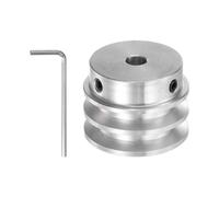sourcing map V-Type Pulley 8mm Bore 40mm Outer Dia Double Groove Aluminum Alloy for 6mm PU Round Belt Motor Shaft Drilling Machine with Installations
