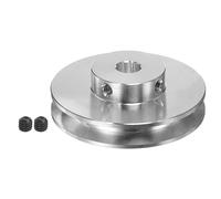 sourcing map V-Type Pulley 8mm Bore 50mm Outer Dia Single Groove Aluminum Alloy for 4-5MM PU Round Belt Motor Shaft Drilling Machine