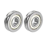sourcing map V6000ZZ V-Groove Shaped Bearing 10x30x8mm Double Metal Shielded Chrome Steel Roller Guide Bearing 2pcs