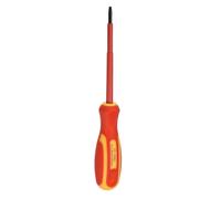 sourcing map VDE Insulated Screwdriver 1000V SL0.8 x 4 x 100mm CR-V Magnetic Electricians Slotted Head Screwdrivers with VDE Handle