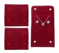 sourcing map Velvet Jewelry Pouch with Insert Pad 4 x 3.7 Inch Soft Jewelry Package Gift Storage Bag Easy to Carry Fit for Rings Necklace Bracelet, Red