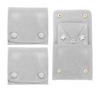 sourcing map Velvet Jewelry Pouch with Insert Pad 4 x 3.7 Inch Soft Jewelry Package Gift Storage Bag Easy to Carry Fit for Rings Necklace Bracelet, Gray