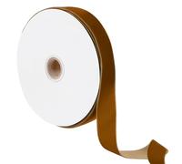sourcing map Velvet Ribbon, 1" x 20 Yards Brown Vintage Velvet Fabric Trimming Ribbon Single Face Velvet Ribbons for Gift Wrapping Christmas Wedding Bow Decor DIY Craft