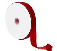 sourcing map Velvet Ribbon, 1" x 20 Yards Red Vintage Velvet Fabric Trimming Ribbon Single Face Velvet Ribbons for Gift Wrapping Christmas Wedding Bow Decor DIY Craft
