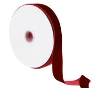 sourcing map Velvet Ribbon, 1" x 20 Yards Wine Red Vintage Velvet Fabric Trimming Ribbon Single Face Velvet Ribbons for Gift Wrapping Christmas Wedding Bow Decor DIY Craft