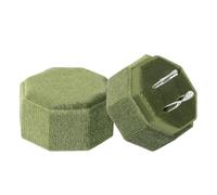 sourcing map Velvet Ring Box, 2 Slot Octagon Wedding Ring Display Holder Box Jewelry Ring Gift Case for Wedding Ceremony Proposal Engagement, Green