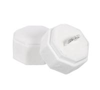 sourcing map Velvet Ring Box, 3 Slot Octagon Wedding Ring Display Holder Box Jewelry Ring Gift Box for Wedding Ceremony Proposal Engagement (White)