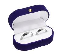 sourcing map Velvet Ring Box, Small Travel Jewelry Case Mini Ring Holder Jewelry Organizer Storage Case for Women Girls Wedding Proposal Engagement, Blue