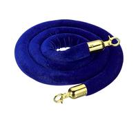 sourcing map Velvet Stanchion Rope 3.28 Ft/1 M, Barrier Rope Velvet Carpet Ropes with Snap Hooks for Posts Stands Queue Divider Crowd Control, Blue Golden