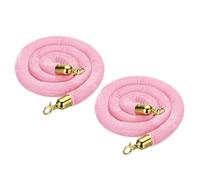 sourcing map Velvet Stanchion Rope 3.28 Ft/1 M, Barrier Rope Velvet Carpet Ropes with Snap Hooks for Posts Stands Queue Divider Crowd Control, Pink Golden Pack of 2