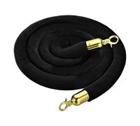 sourcing map Velvet Stanchion Rope 3.28 Ft/1 M, Barrier Rope Velvet Carpet Ropes with Snap Hooks for Posts Stands Queue Divider Crowd Control, Black Golden