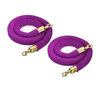 sourcing map Velvet Stanchion Rope 6.6 Ft/2 M, Barrier Rope Velvet Carpet Ropes with Snap Hooks for Posts Stands Queue Divider Crowd Control, Purple Golden Pack of 2