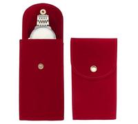 sourcing map Velvet Watch Pouch, Portable Watch Travel Case Soft Watch Storage Bag with Snap Button Concave Inner Pad for Men and Women Gift, Red