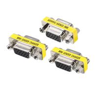 sourcing map VGA Coupler VGA Gender Changer Connector 15 Pin Female to Female VGA Adapter Conversion for Cable Extender, Pack of 3
