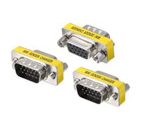 sourcing map VGA Coupler VGA Gender Changer Connector 15 Pin Male to Female VGA Adapter Conversion for Cable Extender, Pack of 3
