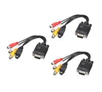 sourcing map VGA to RCA Cable, 3RCA + S-Video Adapter VGA Cable for TV PC Computer, Pack of 3