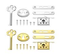 sourcing map Vintage Full Mortise Mini Locks with Key Set of 2, Zinc Alloy Mini Lock Jewelry Box Lock Replacement Box Lock for Cedar Box, Wine Box, Desk & Cabinet, Gold
