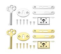 sourcing map Vintage Full Mortise Mini Locks with Key Set of 2, Zinc Alloy Mini Lock Jewelry Box Lock Replacement Box Lock for Cedar Box, Wine Box & Cabinet, Matte Gold