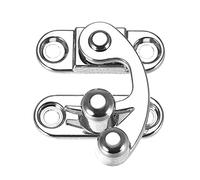 sourcing map Vintage Lock Clasp Right Latch Hook Hasp 32mmx28mm Swing Arm Latch Silver Tone 2 Pcs