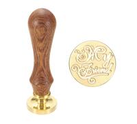 sourcing map Vintage Wax Seal Stamp, 25mm Blessings Brass Head and Wooden Handle Stamps for Personalized Halloween Christmas Wedding Cards Gift Envelopes Invitation Sealing, My Friend