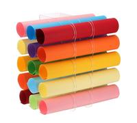 sourcing map Vinyl Roll Storage Rack, 1 Set Acrylic Vinyl Roll Holder for Up to 15-Holes, Vinyl Organization for Craft Room Vinyl Roll Gift Wrap, Clear