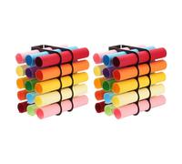 sourcing map Vinyl Roll Storage Rack, 2 Set Acrylic Vinyl Roll Holder for Up to 30-Holes, Vinyl Organization for Craft Room Vinyl Roll Gift Wrap, Black