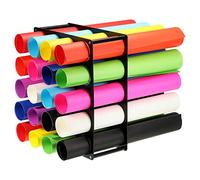 sourcing map Vinyl Roll Storage Rack, Acrylic Vinyl Roll Holder for Up to 20-Holes, Vinyl Organization for Craft Room Gift Wrap Roll Vinyl Storage Organizer Household Gadgets, Black