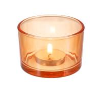 sourcing map Votive Candle Holders, 2.8 Inch Glass Tealight Candle Holder for Wedding Table Centerpieces Parties Dinner Home Decor, Orange
