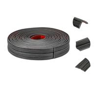 sourcing map Wall Corner Protector, 2cm x 3Meters Peel and Stick Molding Trim Wall Edge Guard, Flexible Self-Adhesive Inside & Outside Corner Trim Strip for Edge Ceiling, Dark Gray Grain