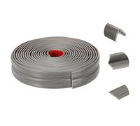 sourcing map Wall Corner Protector, 2cm x 3Meters Peel and Stick Molding Trim Wall Edge Guard, Flexible Self-Adhesive Inside & Outside Corner Trim Strip for Edge Ceiling, Gray Grain Color