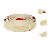 sourcing map Wall Corner Protector, 2cm x 3Meters Peel and Stick Molding Trim Wall Edge Guard, Flexible Self-Adhesive Inside & Outside Corner Trim Strip for Edge Ceiling, Maple Grain Color