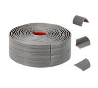 sourcing map Wall Corner Protector, 4cm x 3Meters Peel and Stick Molding Trim Wall Edge Guard, Flexible Self-Adhesive Inside & Outside Corner Trim Strip for Edge Ceiling, Gray Grain Color