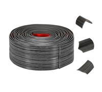 sourcing map Wall Corner Protector, 4cm x 3Meters Peel and Stick Molding Trim Wall Edge Guard, Flexible Self-Adhesive Inside & Outside Corner Trim Strip for Edge Ceiling, Dark Gray Grain
