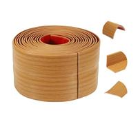 sourcing map Wall Corner Protector, 6cm x 3Meters Peel and Stick Molding Trim Wall Edge Guard, Flexible Self-Adhesive Inside & Outside Corner Trim Strip for Edge Ceiling, Yellow Oak Color