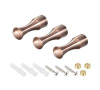 sourcing map Wall Hook Robe Towel Hook Wall Mounted Coat Hooks 14x45mm(DXL) Brushed Copper Tone 3Pcs