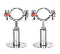 sourcing map Wall Mount Ceiling Mount Pipe Support, 304 Stainless Steel Adjustable Pipe Bracket Clamp for 38-40mm Pipe 2pcs