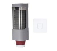 sourcing map Wall Mount Cup Dispenser Disposable Pull Type Cup Holder Fit for 3oz - 5oz Single Slot Paper Cup Dispenser with Mounting Adhesive for Home Office Bathroom Break Room Gym, Grey
