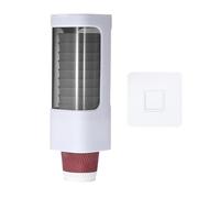sourcing map Wall Mount Cup Dispenser Disposable Pull Type Cup Holder Fit for 3oz - 5oz Single Slot Paper Cup Dispenser with Mounting Adhesive for Home Office Bathroom Break Room Gym, White