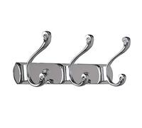 sourcing map Wall Mounted Coat Rack,Coat Hooks Rail Stainless Steel Hooks for Coat Hat Towel Purse Key Bag Bathroom Bedroom Entryway, Chrome Finish 3 Hooks