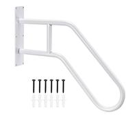 sourcing map Wall Mounted Handrails for Outdoor Steps, Hand Rail for 1-3 Stairs, U-Shaped Stair Handrails (22.8" Length,18.5" Height) for Garden Garage Porch Patio Steps White