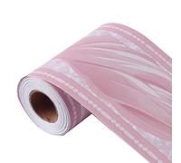 sourcing map Wall Paper Border Self Stick Wall Covering 3.94 in by 32.8 ft | PVC Floor Borders,for Kitchen Bathroom Bedroom Wall Decor Paper, Wave Pattern Pink